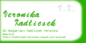 veronika kadlicsek business card